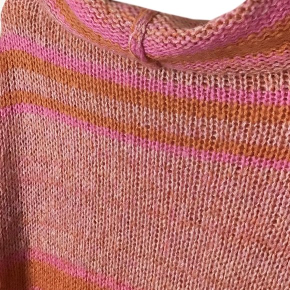Free People Orange Candy Stripe Cowl Neck Sweater Tunic / Dress - Picture 12 of 16